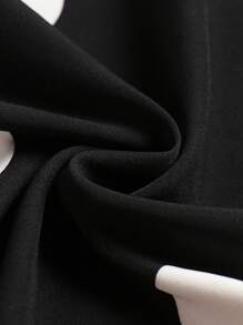 SHEIN Holidaya 大碼波點圖案鏈條細節闊腿褲 - 黑與白 - 查看 7