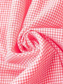 Flirla 大碼撞色肩上打結褶邊吊帶連衣裙 - 粉色 - 查看 5