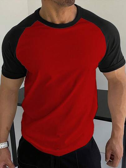 Guys Colorblock Raglan Sleeve Tee