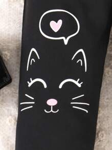 Baby Girl Cartoon Graphic Trousers - Black - View 3