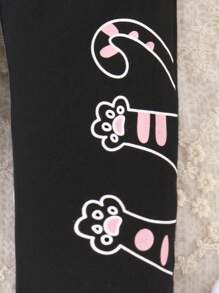 Baby Girl Cartoon Graphic Trousers - Black - View 4