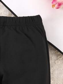 Baby Girl Cartoon Graphic Trousers - Black - View 5