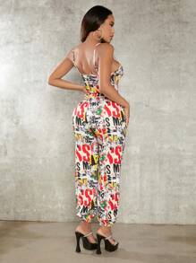 SHEIN SXY 字母圖案彈性腰帶衛褲 - 彩色 - 查看 6