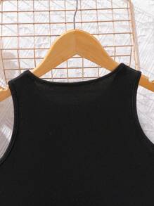 Tween Girl Letter Graphic Tank Top & Trousers - Multicolor - View 5