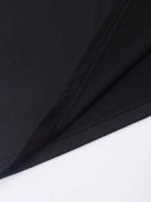 Men Skull & Letter Graphic Tee, For Halloween - Black - View 5