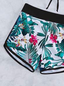 SHEIN Swim Summer Beach Tropical Print Halter Bikini Set - Multicolor - View 5