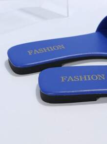 時尚藍色涼鞋適合女士,極簡單帶涼拖 - 藍色 - 查看 7