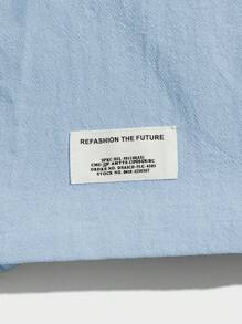 SWAVVY Men Letter Patched Detail Drawstring Waist Shorts