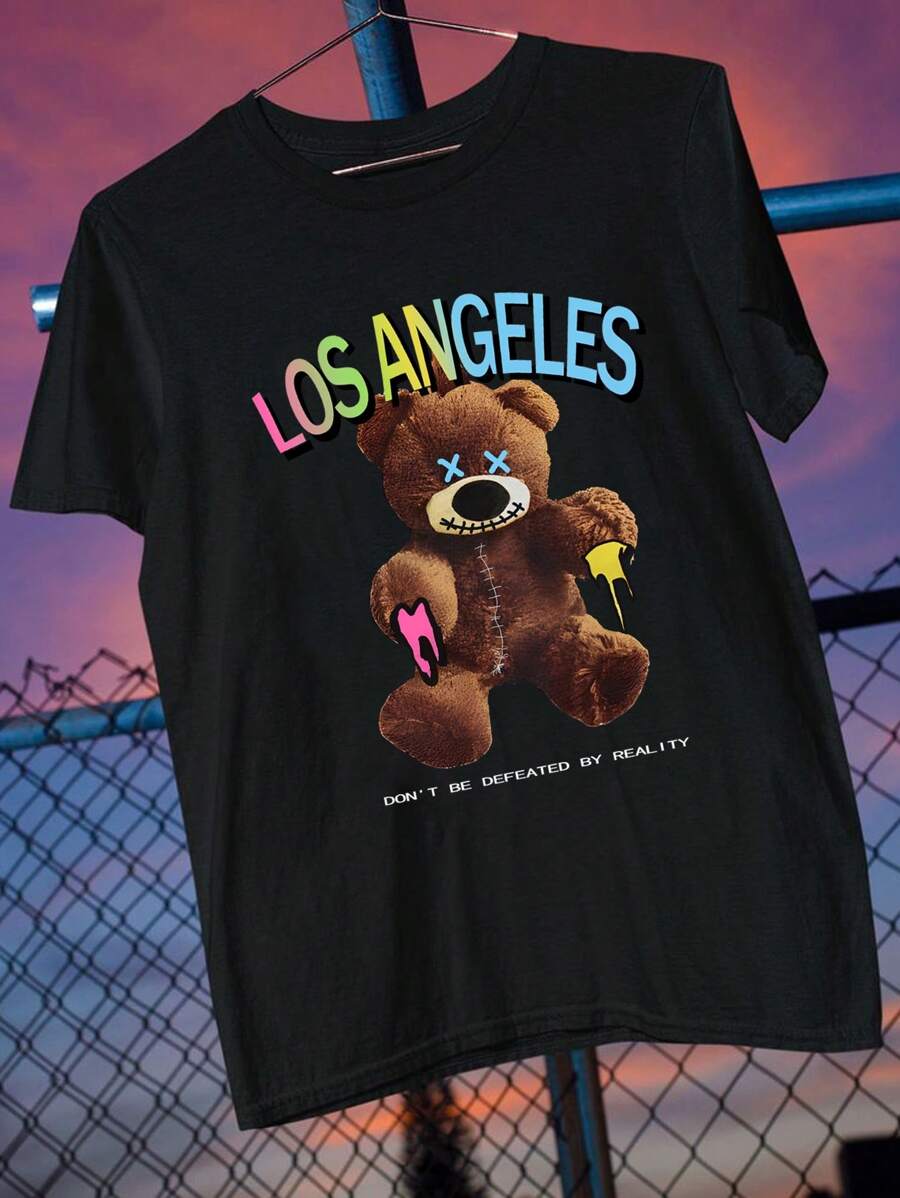 Áo thun & Áo lót Nam Hoạt hình Slogan Giải trí - màu đen - Xem 1