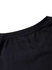 Áo thun & Áo lót Nam Hoạt hình Slogan Giải trí - màu đen - Xem 4