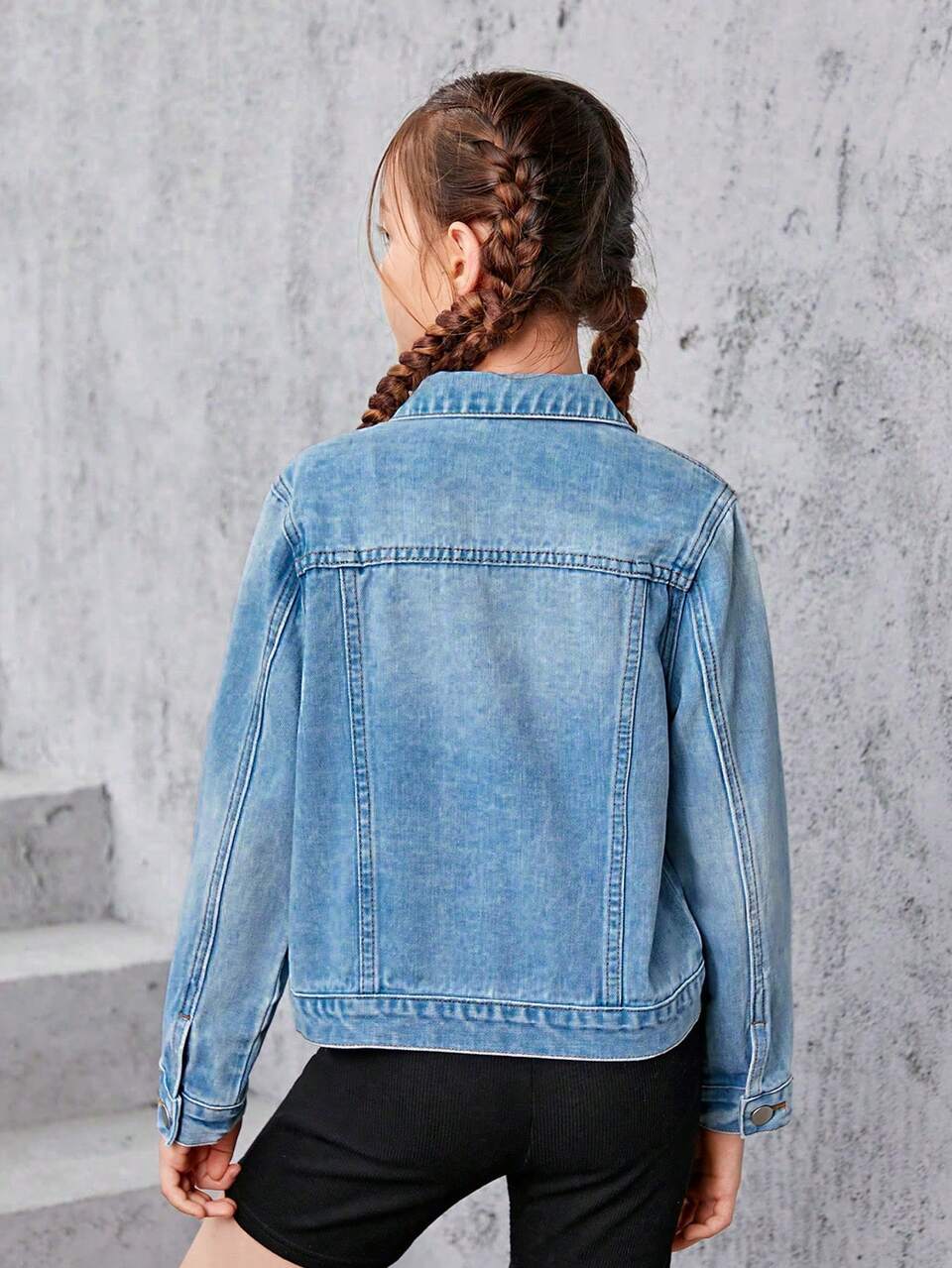 Tween Girl Flap Pocket Denim Jacket, School, Campus, College