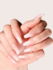 24pcs Ombre Fake Nail & 1sheet Tape - Multicolor - View 1