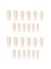 24pcs Ombre Fake Nail & 1sheet Tape - Multicolor - View 3