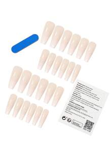 24pcs Ombre Fake Nail & 1sheet Tape - Multicolor - View 4