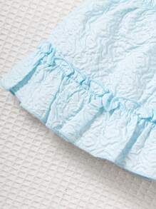 Baby Girl Ruffle Trim Cami Top & Ruffle Hem Skirt - Baby Blue - View 3