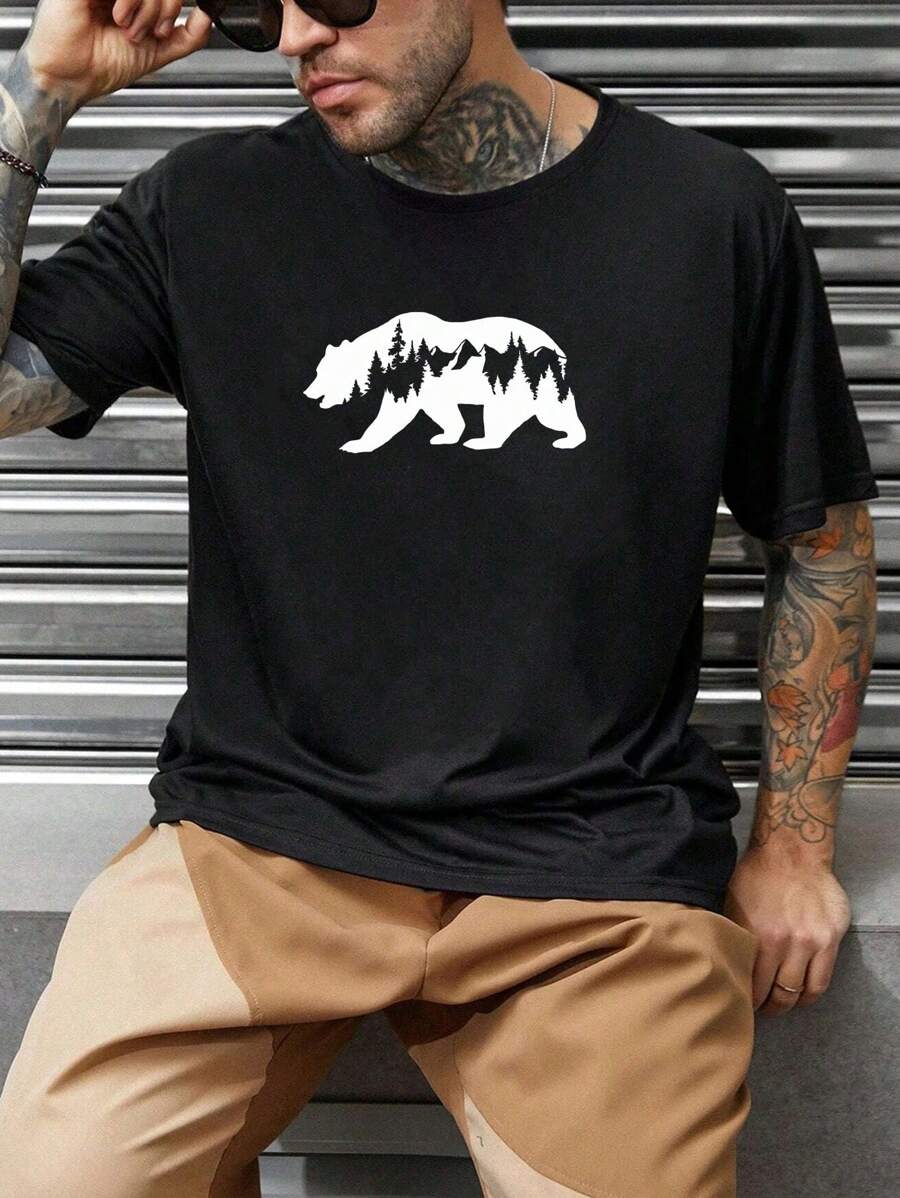 Áo thun & Áo lót Nam Thú vật Giải trí - màu đen - Xem 1