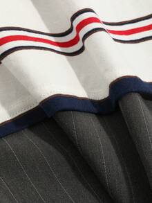 DAZY Sọc Áo thun Thả vai & Quần Bộ giản dị - Màu be - Xem 7