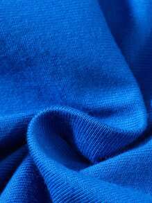 男大童字母圖案T恤和褲子 - 藍白色 - 查看 4