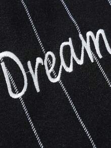 Manfinity Homme Lỏng lẻo phù hợp Nam Đồ họa sọc & chữ Áo khoác bomber - màu đen - Xem 4