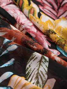 DAZY Allover Floral Print Open Front Kimono - Black - View 8