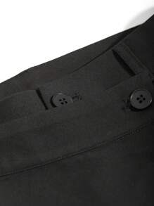 DAZY Solid Wrap Front Suit Trousers - Black - View 3