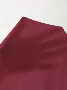 SHEIN VCAY Solid Asymmetrical Hem Skirt - Burgundy - View 7