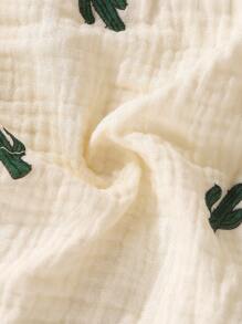 SHEIN Đứa bé trai Bản in Xương rồng Áo sơ mi & Quần short Without Tee - Màu be - Xem 7