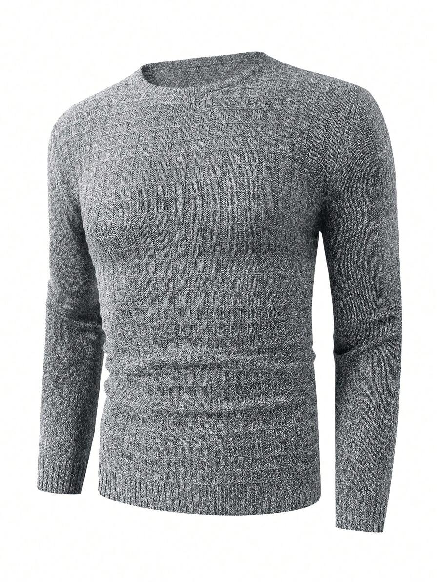 Manfinity Homme 男士雜色針織套頭毛衣 - 灰色 - 查看 1