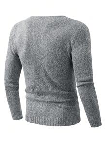 Manfinity Homme 男士雜色針織套頭毛衣 - 灰色 - 查看 2