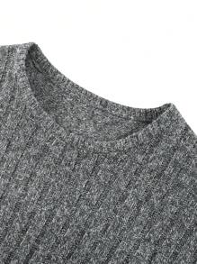 Manfinity Homme 男士雜色針織套頭毛衣 - 灰色 - 查看 3