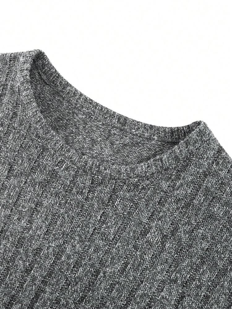 Manfinity Homme 男士雜色針織套頭毛衣 - 灰色 - 查看 3