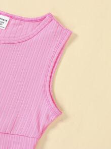 SHEIN WESTFADE Young Tween Girl Crisscross Cut Out Waist Tank Top