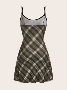 SHEIN EZwear Plaid Print Cami Dress - Multicolor - View 2