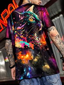 Manfinity LEGND 男士星系和3D動物印花T恤 - 彩色 - 查看 2