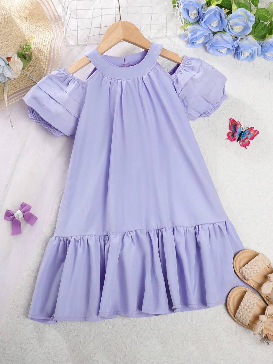 SHEIN Vestidos de Niñas (3-7) - Púrpura malva - Ver 1