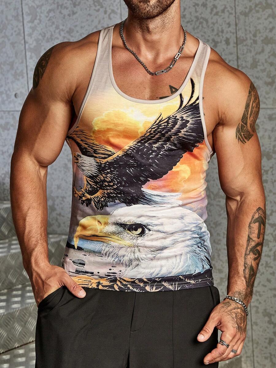 Manfinity LEGND Men Eagle Print Tank Top - Multicolor - View 1
