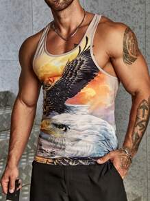 Manfinity LEGND Men Eagle Print Tank Top - Multicolor - View 3