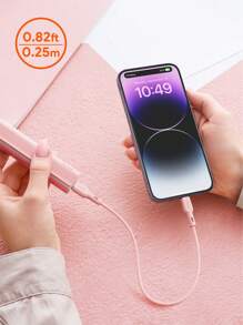 JMMO iPhone 数据线，硅胶 USB-C 转闪电数据线，Type-C 充电器数据线，兼容 iPhone 0.82FT/0.25M 18W [Apple MFi 认证] 圣诞礼物，秋冬必备品 - 紫色 - 查看 5