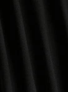 SHEIN Franclia Plus Button Front Wide Leg Pants - Black - View 7