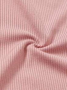 SHEIN BASICS Chất rắn Scoop Cổ Váy bodycon - Bụi hồng - Xem 4