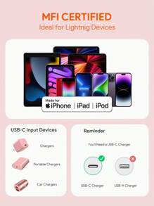 JMMO 1條矽膠 USB-C 轉 Lightning 充電線，Type-C 充電線，6.6FT/2M 18W，相容 [MFi 認證] - 白色 - 查看 4