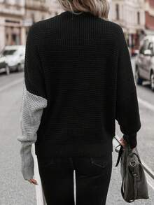 SHEIN LUNE Hai âm Thả vai Đan chéo Áo len - Nhiều màu - Xem 2