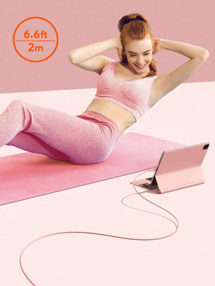 JMMO 1PC Silicone USB-A To Lightning Cable,USB To Lightning Cable Cord 6.6FT/2M [ MFi Certified]