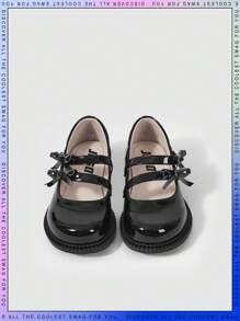 Chicas Zapatos mary jane con diseño de lazo preppy para exterior