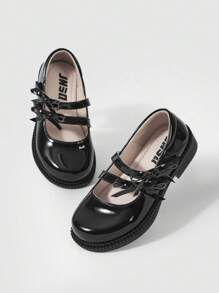 Chicas Zapatos mary jane con diseño de lazo preppy para exterior