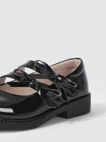 Chicas Zapatos mary jane con diseño de lazo preppy para exterior