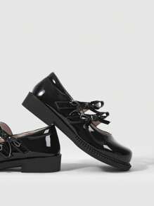 Chicas Zapatos mary jane con diseño de lazo preppy para exterior