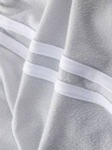 Young Girl Contrast Tape Side Trousers - Grey - View 3