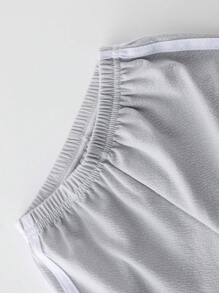 Young Girl Contrast Tape Side Trousers - Grey - View 4