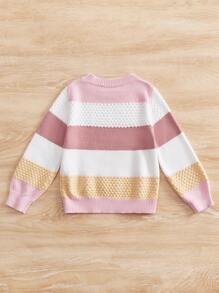 SHEIN Cô Gái Trẻ Khối màu Áo len - Nhiều màu - Xem 2